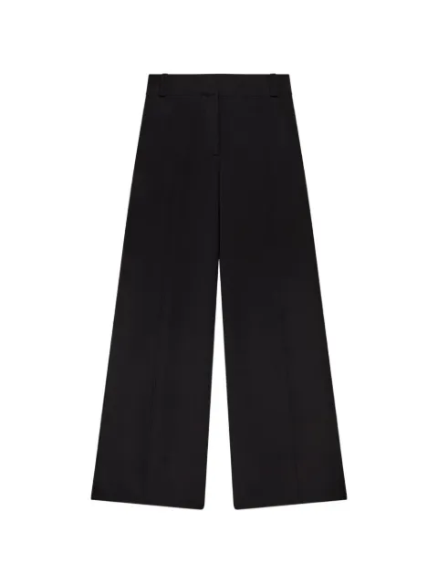 Another Tomorrow topstitched wide-leg trousers Black A425PT077WVBLK