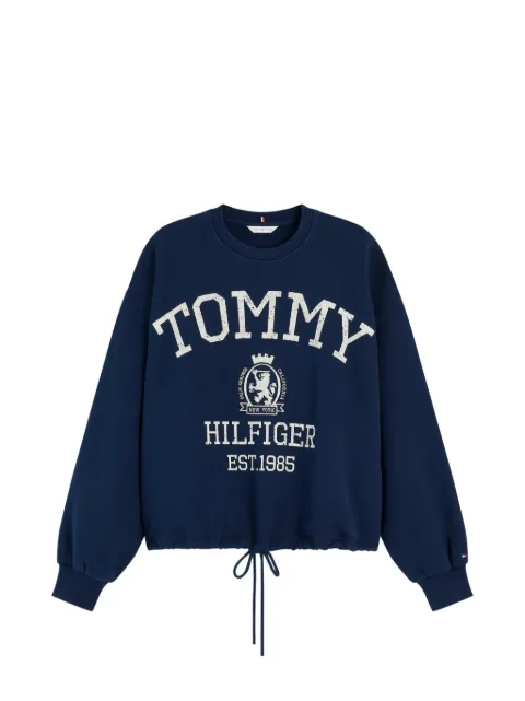 Tommy Hilfiger logo-print drawstring sweater Blue WW0WW50941