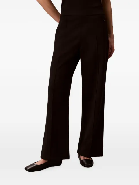 Calvin Klein logo-plaque wide-leg trousers Brown LV044G210GUB1