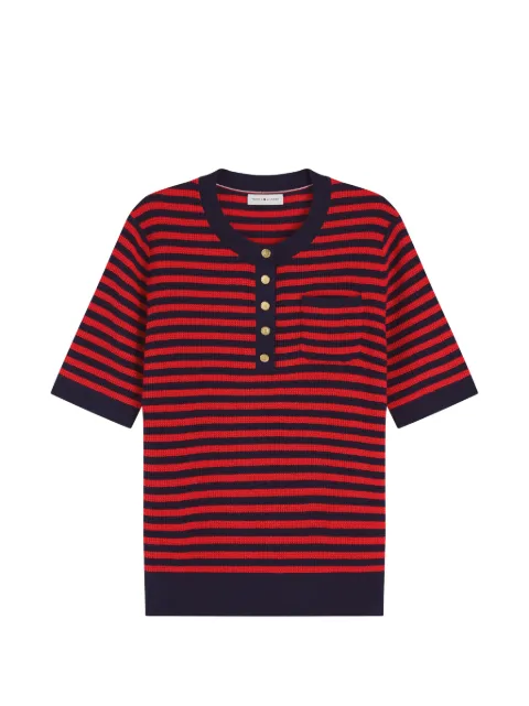 Tommy Hilfiger striped short-sleeve sweater Red WW0WW50085