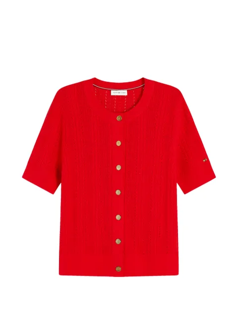 Tommy Hilfiger cable-knit short-sleeve cardigan Red WW0WW50070
