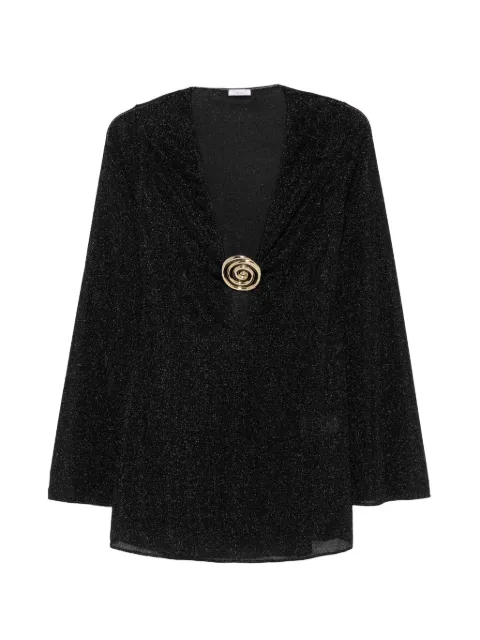 Oséree Lumière embellished V-neck mini dress Black MKF268