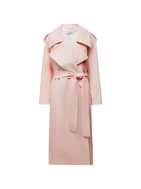 Another Tomorrow belted trench coat Pink A424OW016COQTZ
