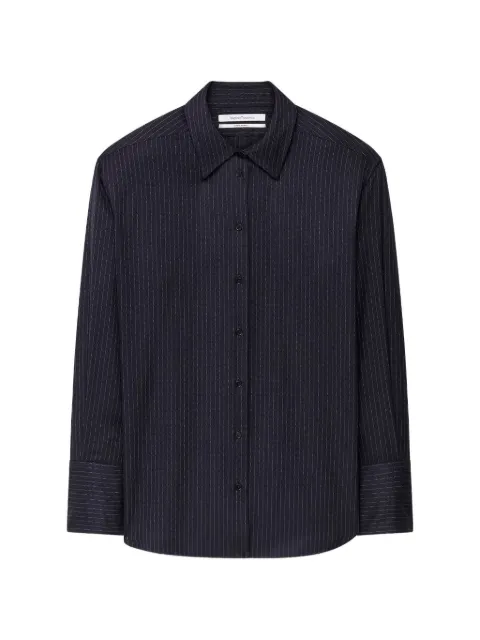 Another Tomorrow pinstripe relaxed-fit shirt Blue A225BL107WVNVC