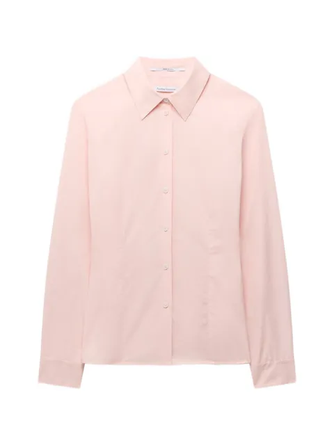 Another Tomorrow darted-waist shirt Pink A425BL113COLPK