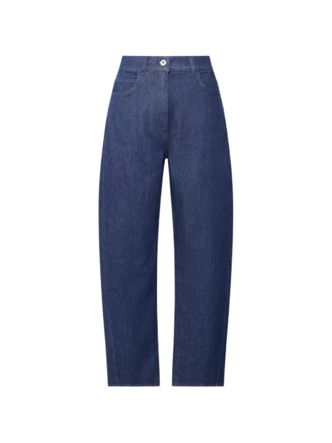 Another Tomorrow seam-detail curved jeans Blue A126PT075CORND