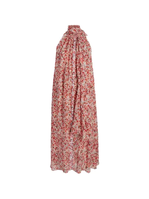 Another Tomorrow silk-chiffon scarf midi dress Pink A123DR044SESDM
