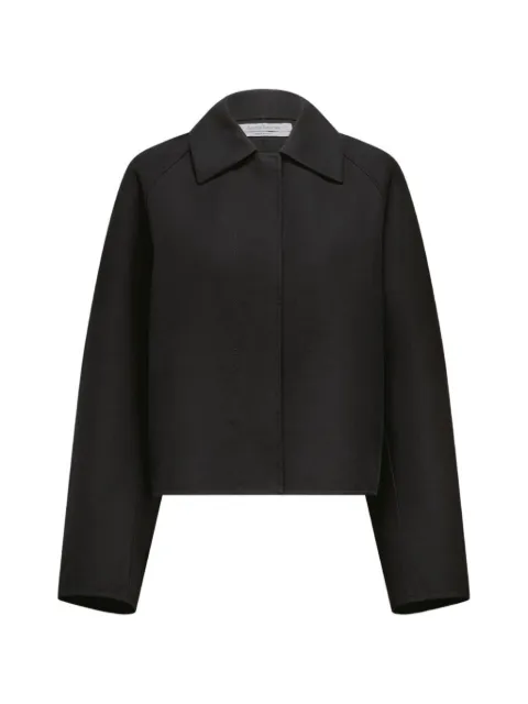 Another Tomorrow raglan-sleeve back-flap jacket Black A126OW042