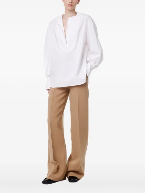 Another Tomorrow quarter-zip blouse White A223BL034COWHT
