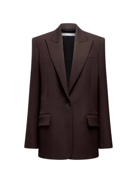 Another Tomorrow Wool Tailored oversized peak-lapel jacket Brown A225JK049WVDCH