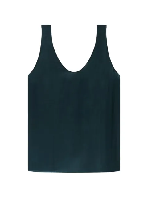 Another Tomorrow tank satin cocoon blouse Green A225BL110VIJUP