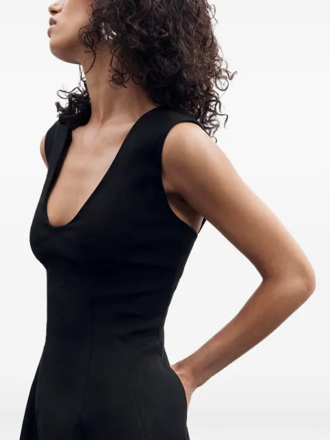 Another Tomorrow seamed sleeveless midi dress Black A225DR111CABLK