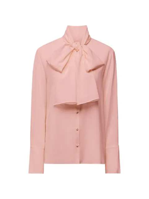 Another Tomorrow Signature Bow silk blouse Pink A225BL106SEBSH