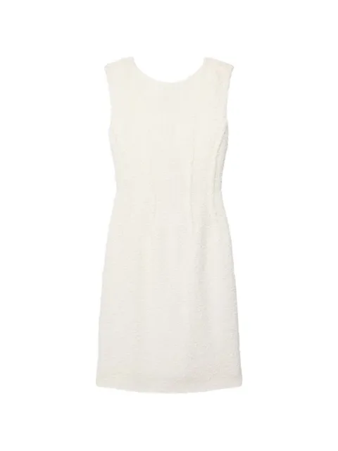 Another Tomorrow sleeveless tweed dress White A126DR120COCRM