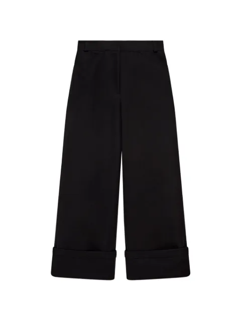 Another Tomorrow cuffed topstitched trousers Black A126PT068COBLK