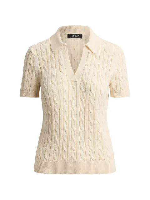 Lauren Ralph Lauren cable-knit short-sleeve T-shirt Neutrals 200P14041