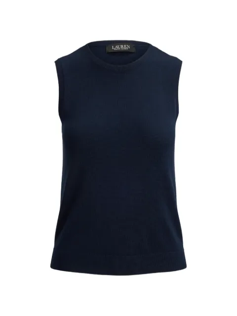 Lauren Ralph Lauren sleeveless ribbed-trim top Blue 200P14537