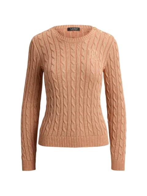 Lauren Ralph Lauren cable-knit button-trim sweater Neutrals 200P14039