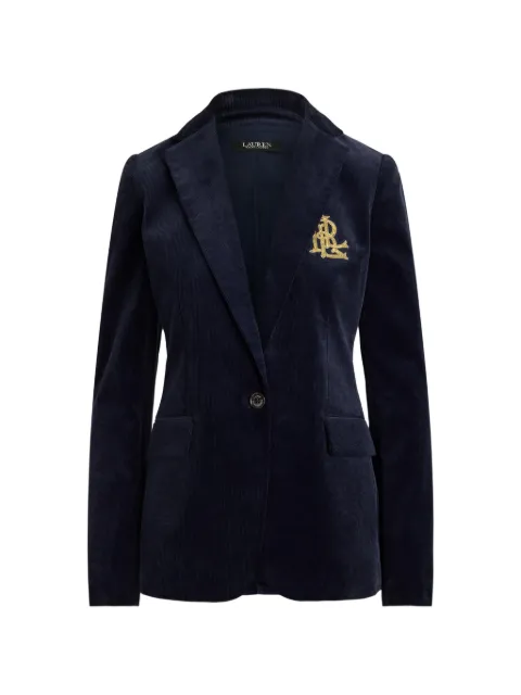 Lauren Ralph Lauren bullion-patch corduroy blazer Blue 200P14619