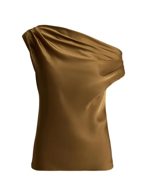 Lauren Ralph Lauren asymmetrical pleated blouse Gold 200951231