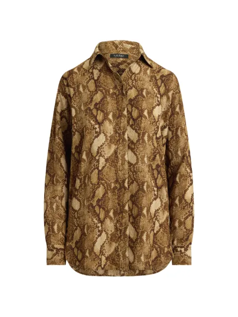 Lauren Ralph Lauren python-print georgette shirt Brown 200P14028