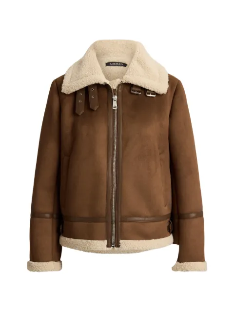 Lauren Ralph Lauren buckle-trim faux-suede jacket Brown 297P04122003