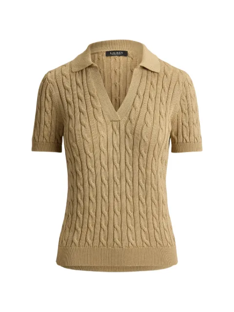 Lauren Ralph Lauren cable-knit short-sleeve T-Shirt Neutrals 200P14041