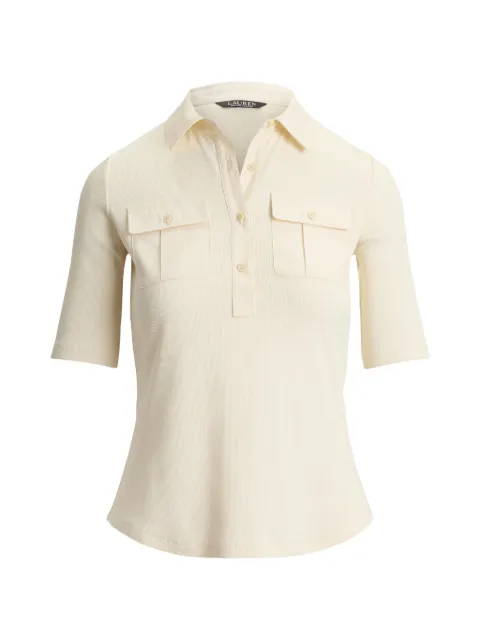 Lauren Ralph Lauren rib-knit elbow-sleeve top Neutrals 200P13906