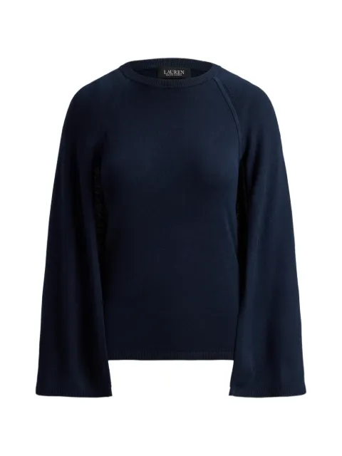 Lauren Ralph Lauren cape-overlay crew-neck sweater Blue 200P14057
