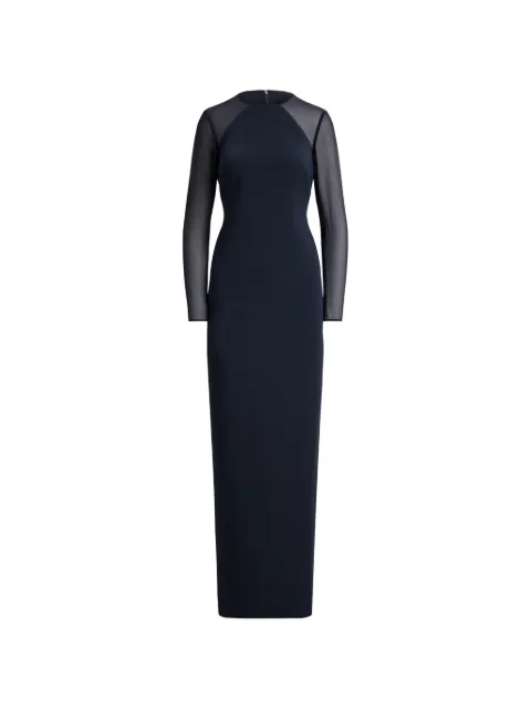Lauren Ralph Lauren maxi georgette-trim crepe gown Blue 253P13856