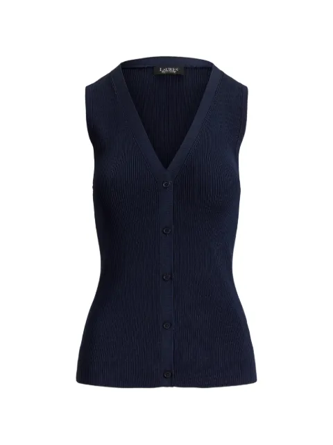 Lauren Ralph Lauren ribbed-knit sleeveless cardigan Blue 200B27546