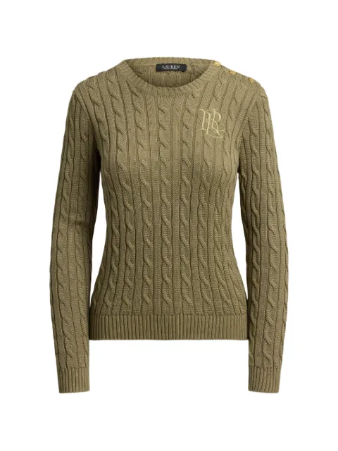 Lauren Ralph Lauren button-trim cable-knit sweater Green 200P14039