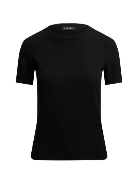 Lauren Ralph Lauren short-sleeve embroidered-logo sweater Black 200P14055