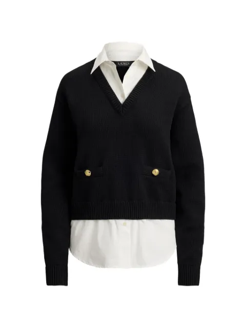 Lauren Ralph Lauren layered button-trim sweater Black 200B24254