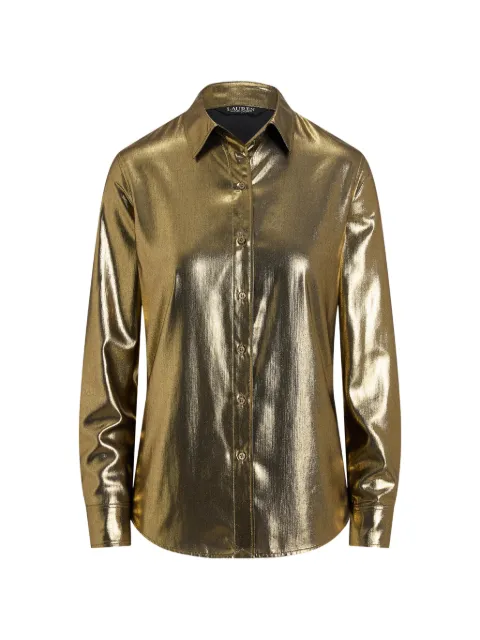 Lauren Ralph Lauren Classic Fit metallic shirt Gold 200B29259