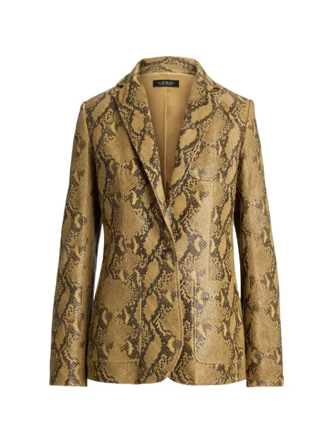 Lauren Ralph Lauren python-embossed lambskin blazer Neutrals 200P13712
