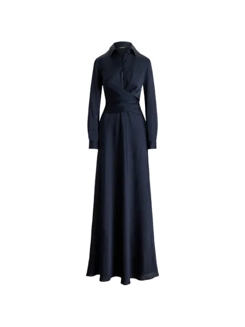 Lauren Ralph Lauren Aniyah pleated crisscross gown Blue 253P13736