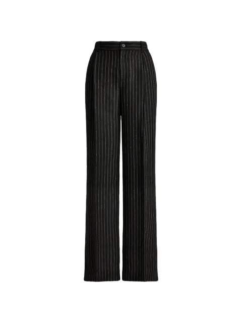 Lauren Ralph Lauren chalk-stripe linen palazzo pants Black 200B24611