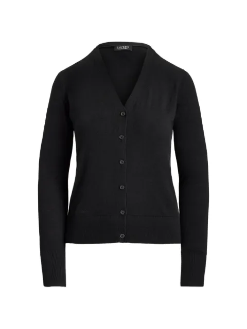 Lauren Ralph Lauren V-neck embroidered-logo cardigan Black 200B22260