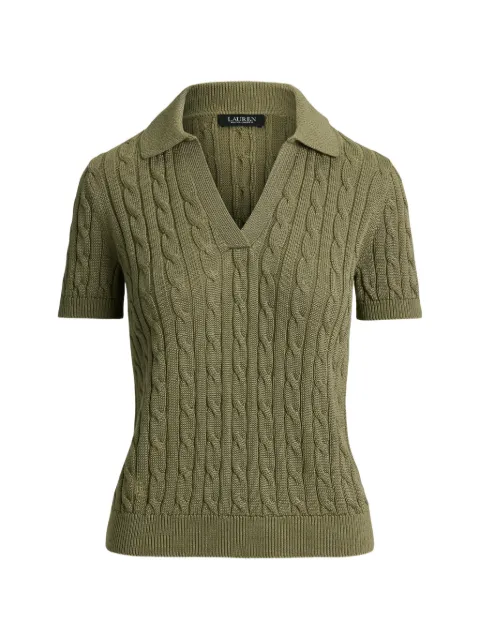 Lauren Ralph Lauren cable-knit short-sleeve sweater Green 200P14041