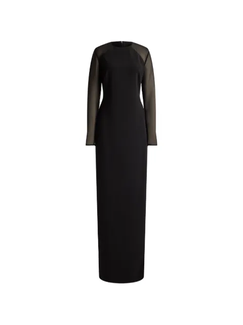 Lauren Ralph Lauren georgette-trim long-sleeve maxi dress Black 253P13856