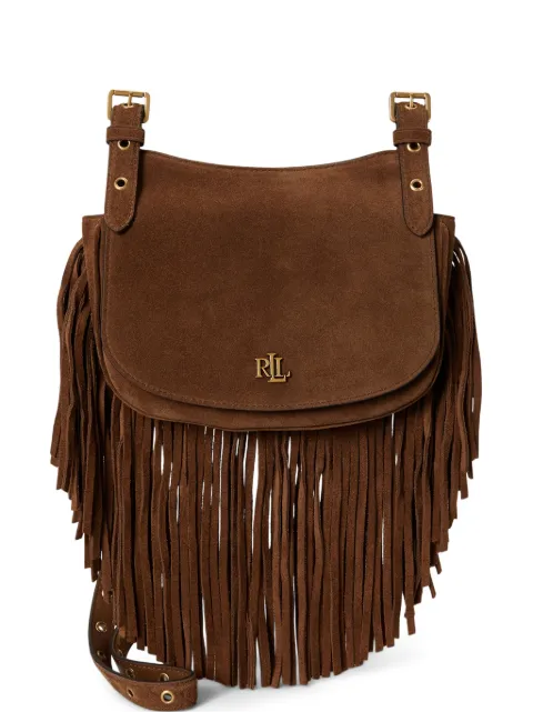 Lauren Ralph Lauren Marcy fringe-trim crossbody bag Brown 431P11793