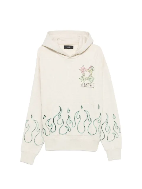 AMIRI Ma Quad Flames oversized cotton hoodie Neutrals AMTOJR1149