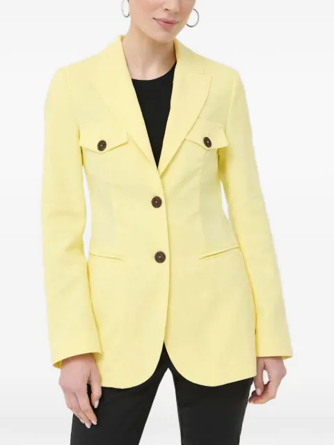 Beatrice B button-up flap-pocket blazer Yellow 23FE3873RIO