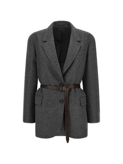 Brunello Cucinelli belted single-breasted blazer Grey MB1627645C032