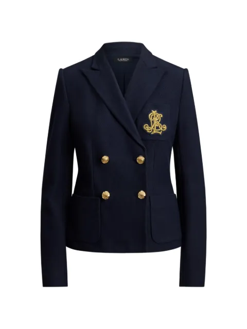 Lauren Ralph Lauren double-breasted piqué blazer Blue 200P14021