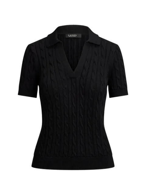 Lauren Ralph Lauren cable-knit short-sleeve sweater Black 200P14041