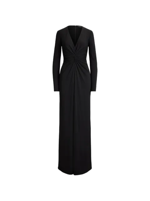 Lauren Ralph Lauren twist-front V-neck maxi dress Black 253P14777