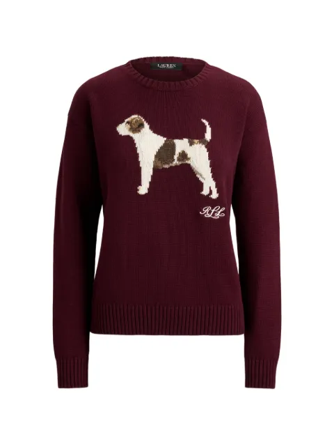 Lauren Ralph Lauren intarsia-knit cotton sweater Red 200B27844
