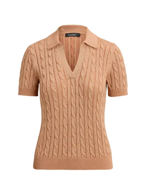 Lauren Ralph Lauren cable-knit short-sleeve sweater Neutrals 200P14041
